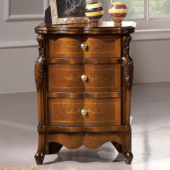 Comodino Amalfi piano in legno intarsi frontali