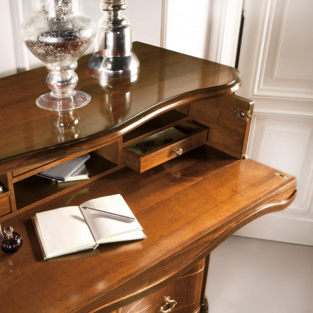 Comò Firenze piano in legno con ribalta aperta