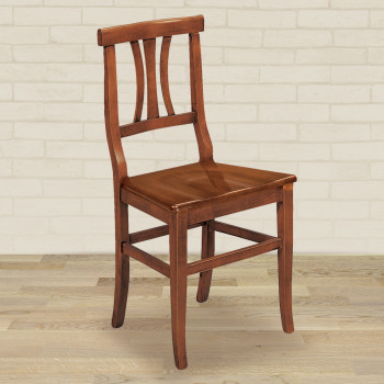 Sedia 3 stecche fondino, dettaglio legno lucido