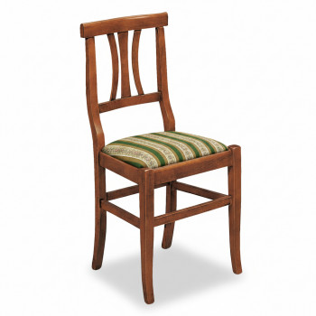 Sedia 3 stecche con fondino in stoffa e gambe sagomate