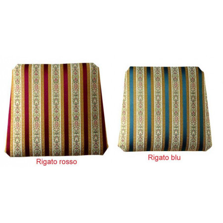 Sedia 3 stecche con fondino in stoffa rigato rosso e blu