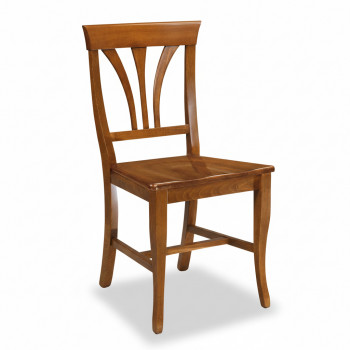 Sedia stecche sagomate fondino in legno, dettaglio schienale curvo