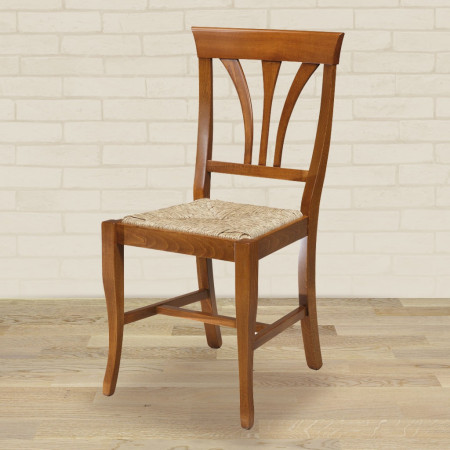 Sedia stecche sagomate fondo in paglia legno faggio