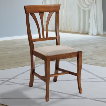 Sedia stecche sagomate con fondo in tessuto chiaro