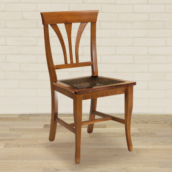 Sedia stecche sagomate, fondo paglia di Vienna, dettagli gambe