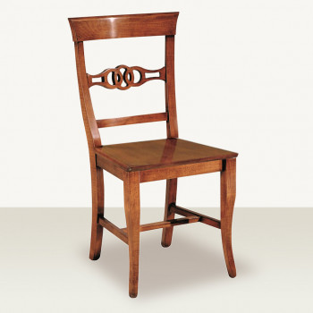 Sedia nodo con schienale traforato in legno