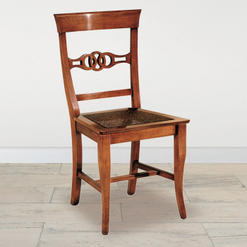 Sedia nodo fondino in paglia di Vienna con schienale a nodo