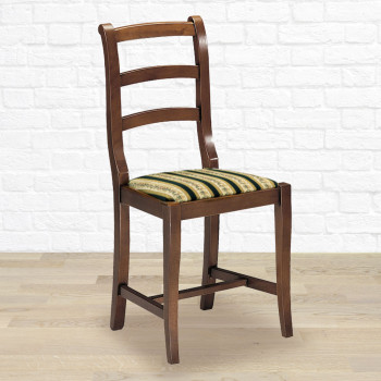 Sedia campagna con fondino in stoffa, schienale sagomato