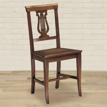 Sedia con arpa e fondino paglia di Vienna, legno faggio