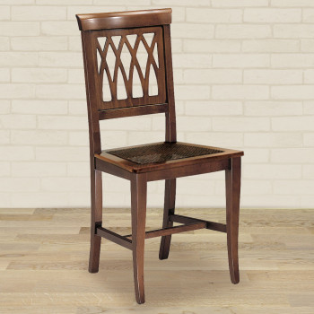 Sedia archi fondino in paglia di Vienna, dettagli a rombi