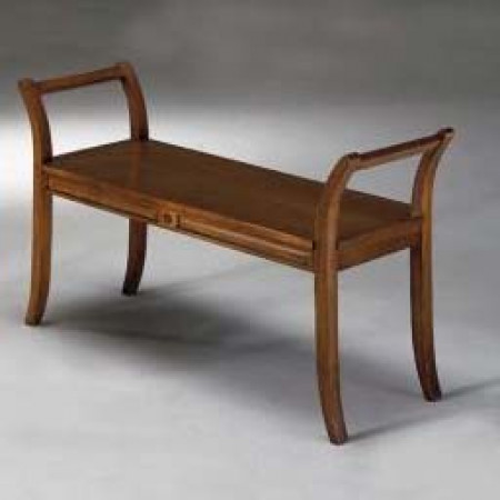 Panchetta 113 cm in legno massello con braccioli sagomati