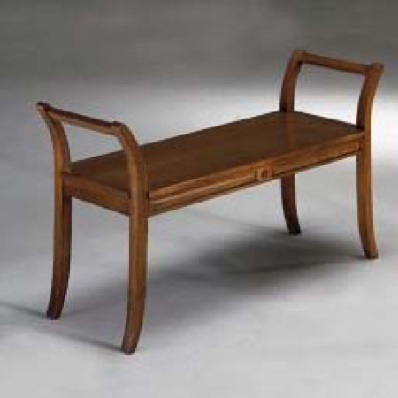Panchetta da 113 cm con braccioli sagomati in legno