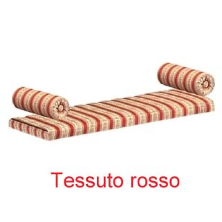 Panchetta da 113 cm imbottita, dettaglio in tessuto rosso