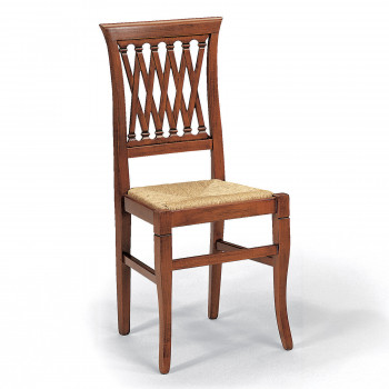 Sedia intreccio in legno faggio con sedile in paglia