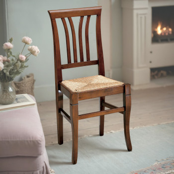 Sedia 4 stecche con fondino in paglia, dettaglio arredo