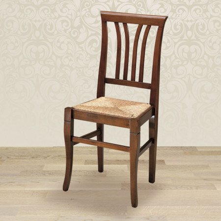 Sedia 4 stecche con sedile in paglia rustica