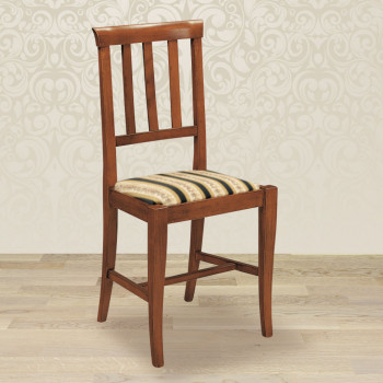 Sedia profili con fondino in stoffa, schienale a traverse