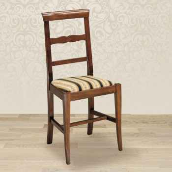 Sedia 2 stecche con fondino in stoffa, dettaglio legno