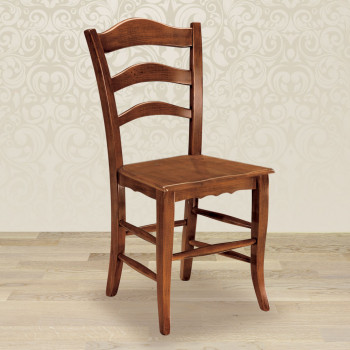 Sedia rustica con fondino in legno, dettaglio traverse