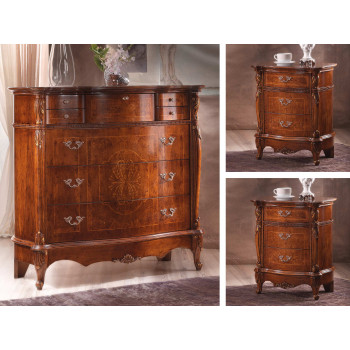 Gruppo notte sagomato Alghero con dettagli intarsiati