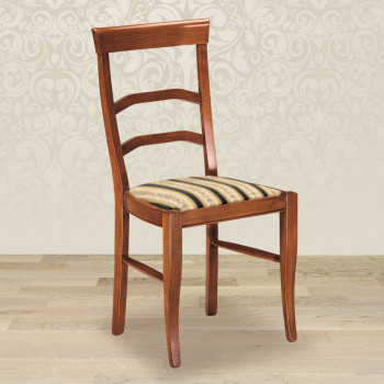 Sedia arco con fondino in stoffa, dettagli delle traverse