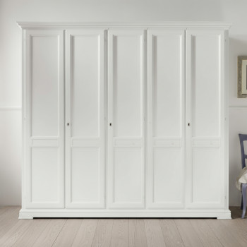 Armadio 5 ante pannello liscio dettaglio cornici