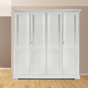 Armadio 4 ante pannello liscio altezza 220 in legno massello