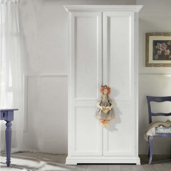 Armadio 2 ante pannello liscio, dettaglio del design classico