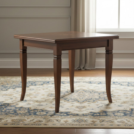 Tavolo intarsiato a libro 100x100 allungabile a 200x100