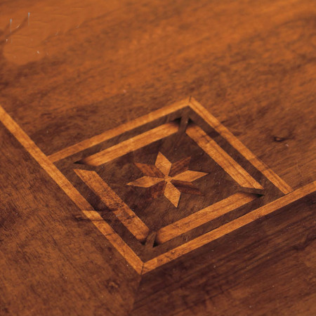 Tavolo intarsiato a libro 100x100 allungabile a 200x100