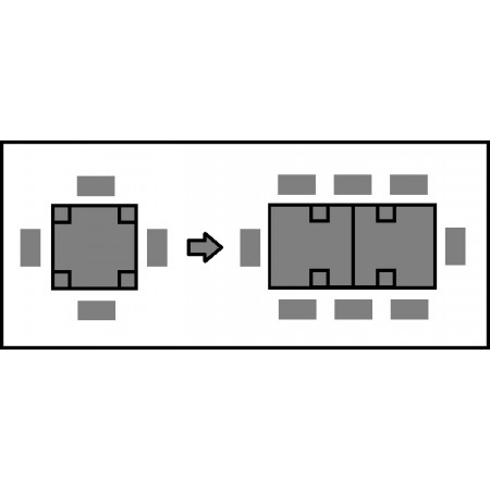Tavolo intarsiato a libro 100x100 allungabile a 200x100