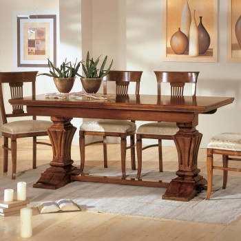 Tavolo intarsio spina pesce 180x90 ambientato