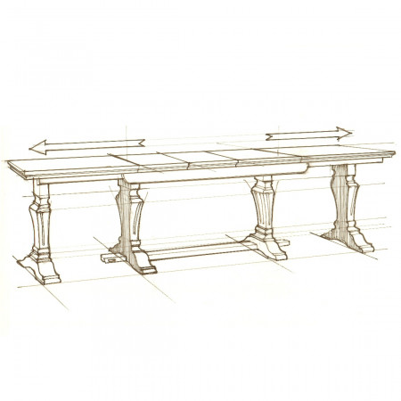 Tavolo intarsio spina pesce 180x90 allungabile a 360x90