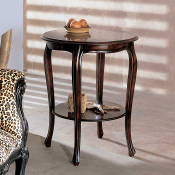 Tavolino 700 con gambe curve e pianetto in legno