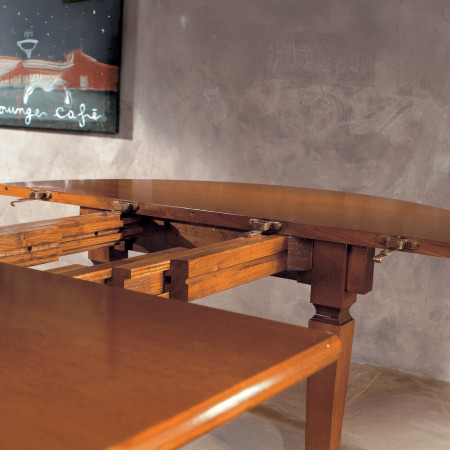Consolle mezzaluna allungabile 110/220 con puntali in ottone