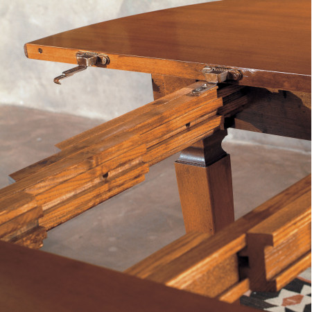 Consolle mezzaluna allungabile 110/220 con puntali in ottone