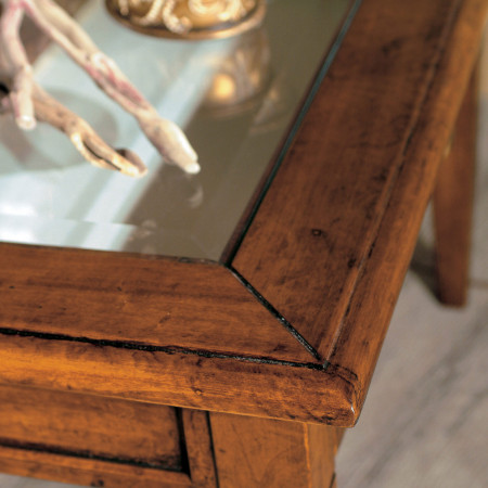 Tavolino da salotto piano legno e cassetto