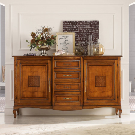 Credenza 2 porte 4 cassetti con intarsio iris