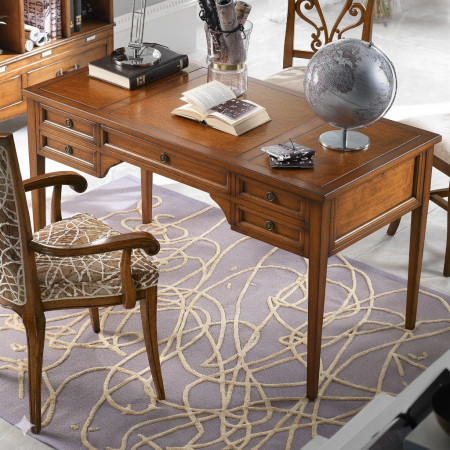 Scrittoio con tiretti e piano in legno