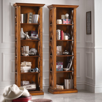 Libreria singola con fianchi a croce e cinque vani