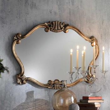 Specchiera con foglia bronzo, stile '700 intagliata