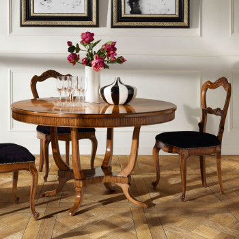 Tavolo rotondo 140 cm, dettaglio piano spina pesce