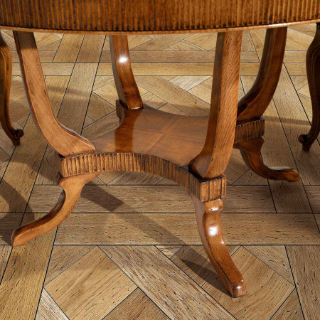 Dettaglio base tavolo rotondo 140 cm rigata