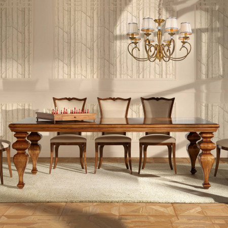 Tavolo fisso 240x128 Verona con piano intarsiato