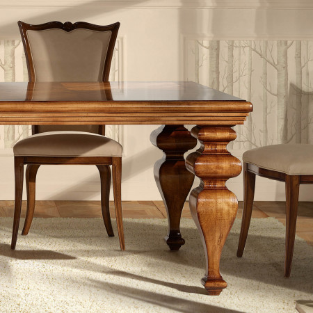 Dettaglio del Tavolo fisso 240x128 con intarsio Verona