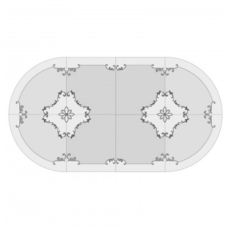 Tavolo rotondo con intarsio Venezia allungabile da 140x140 a 260X140