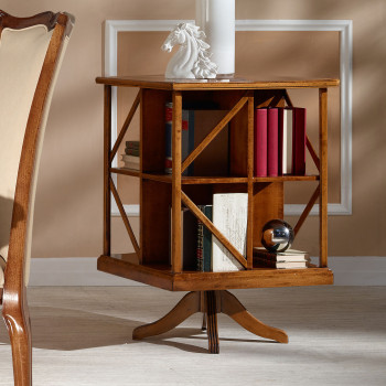 Libreria girevole in legno di toulipier con libri