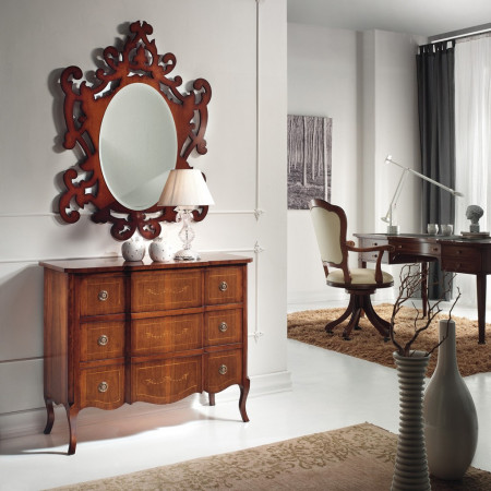 Specchiera traforata deco', legno con motivi barocchi