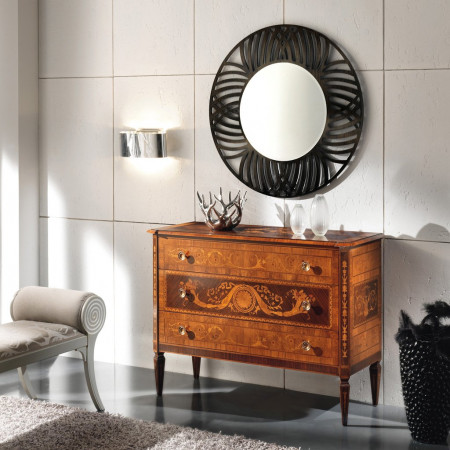 Cassettoni maggiolini in olivo con intarsi decorativi