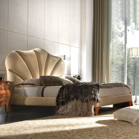 Letto pearl imbottito, dettaglio testata artistica